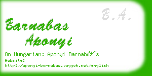 barnabas aponyi business card